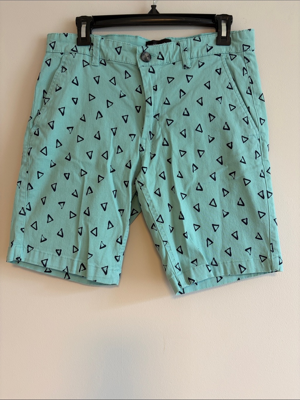 Men's Mint Triangle Print Flat Front Shorts